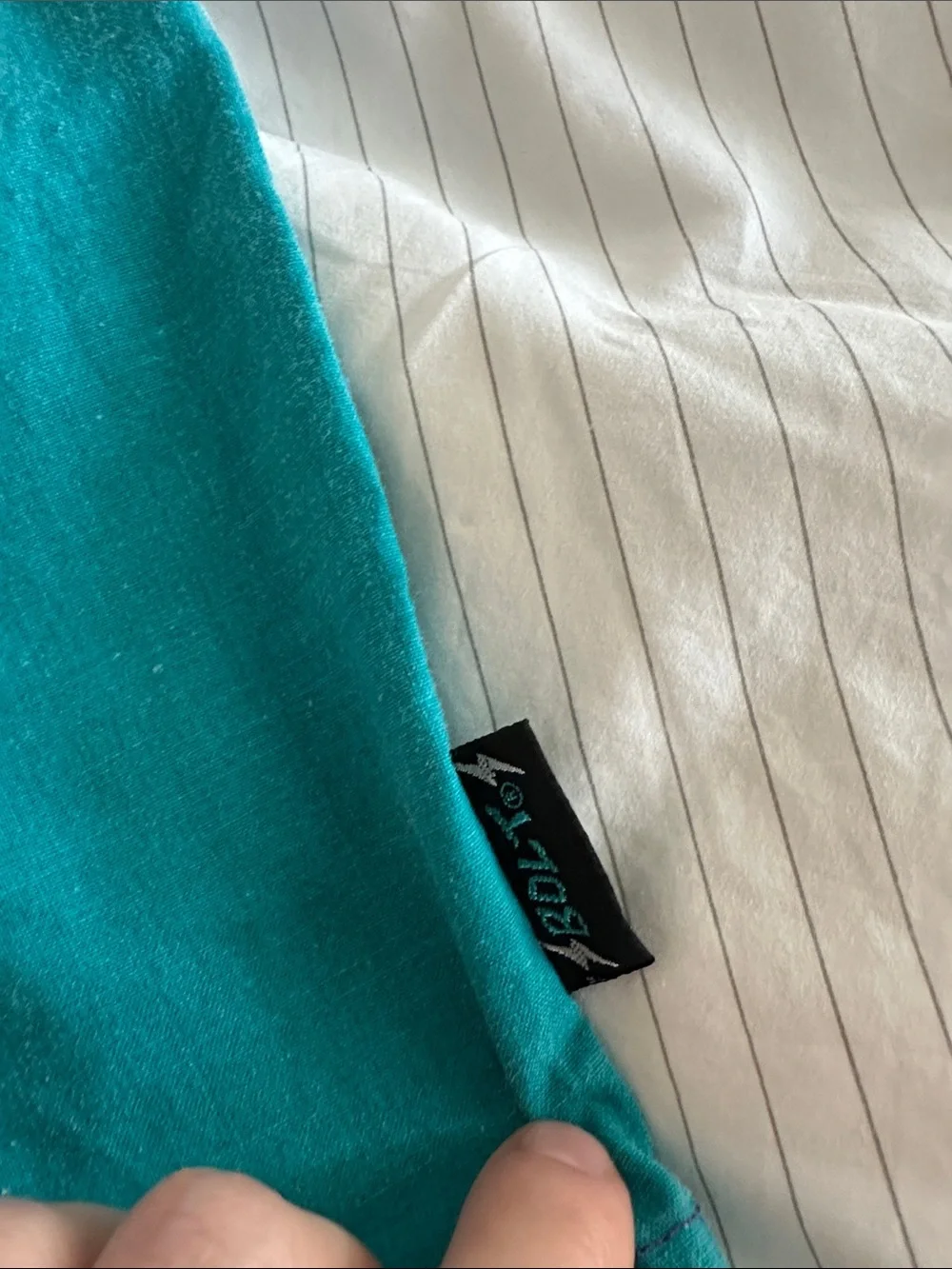 VTG Lightning Bolt - Colorblock Purple & Teal Swim Shorts - L